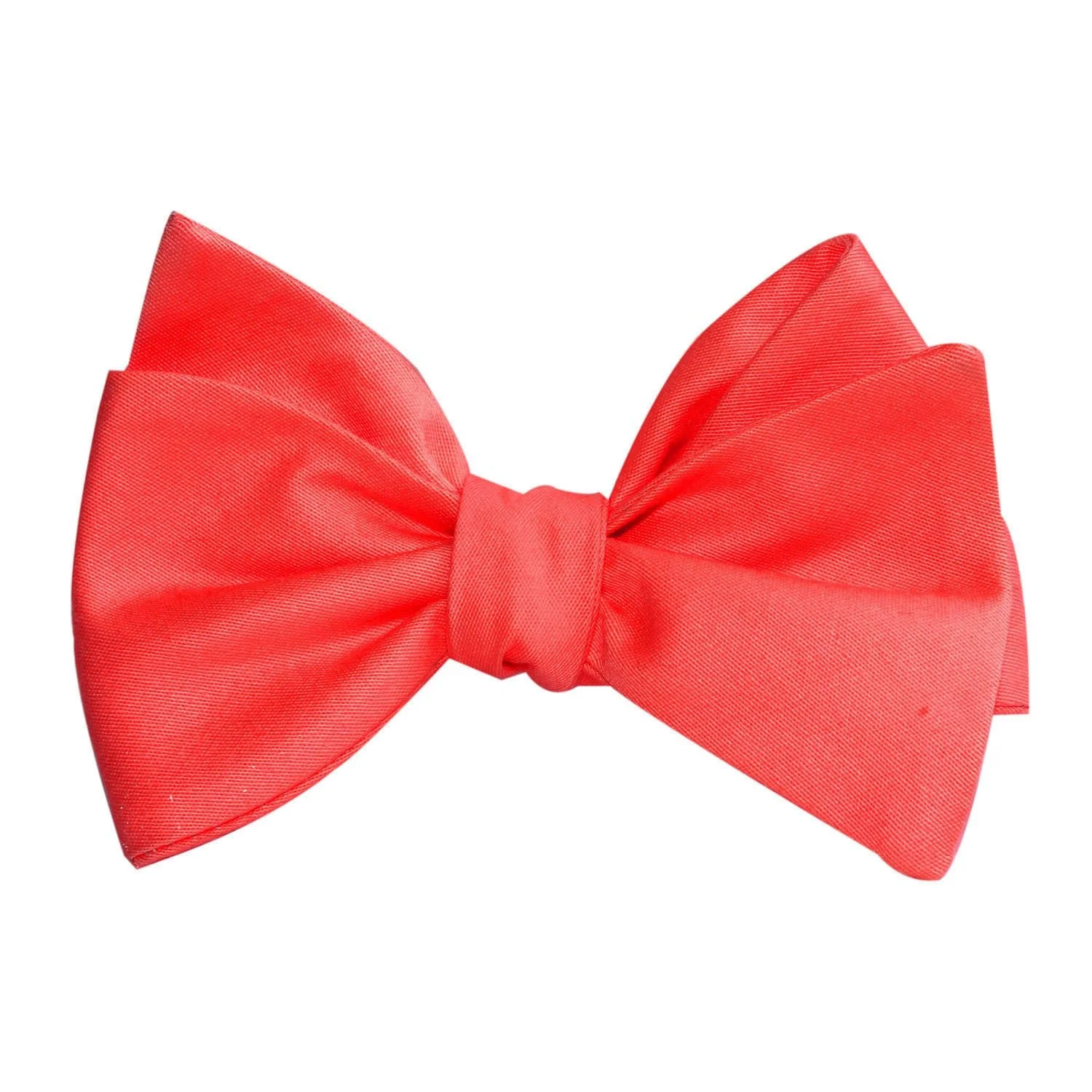 Coral Pink Cotton Self Tie Bow Tie - Image 2