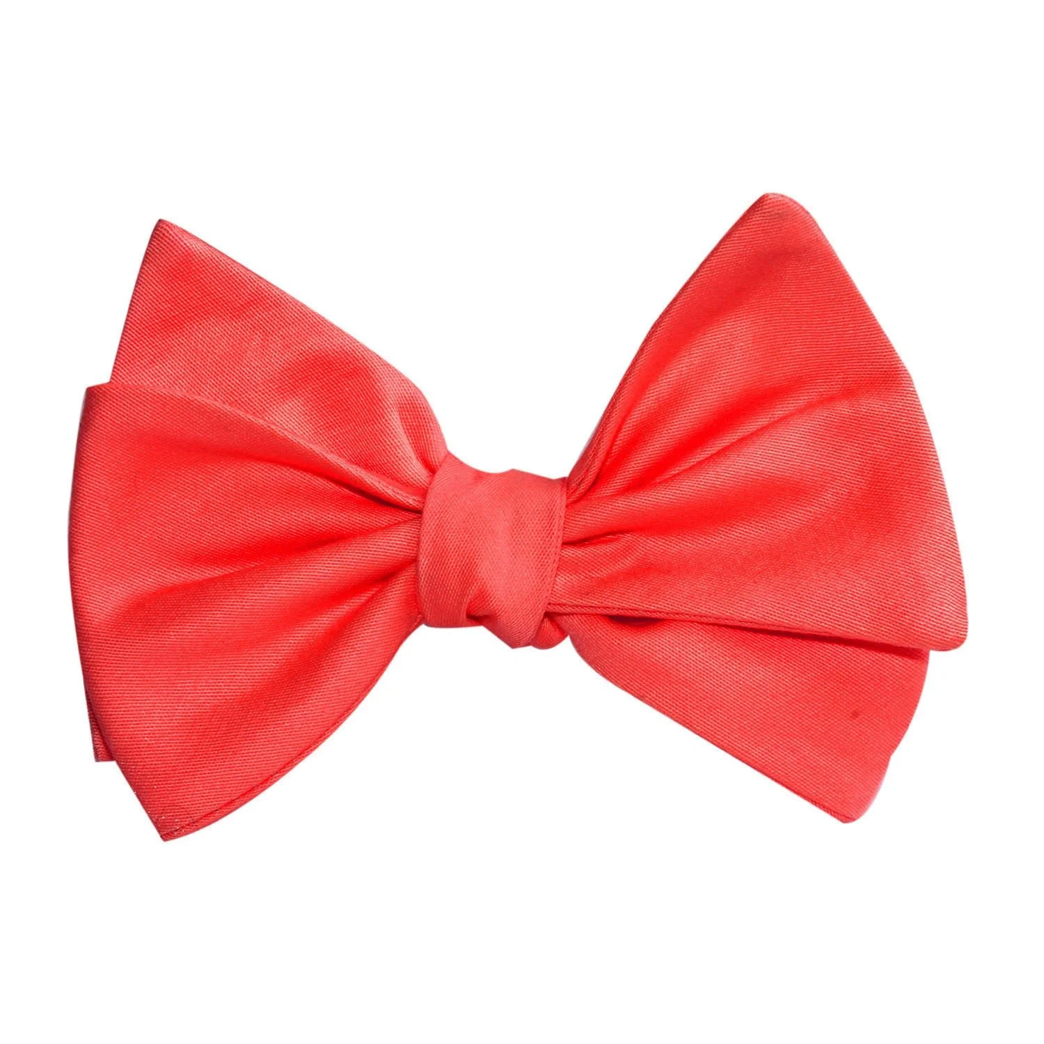 Coral Pink Cotton Self Tie Bow Tie - Image 3