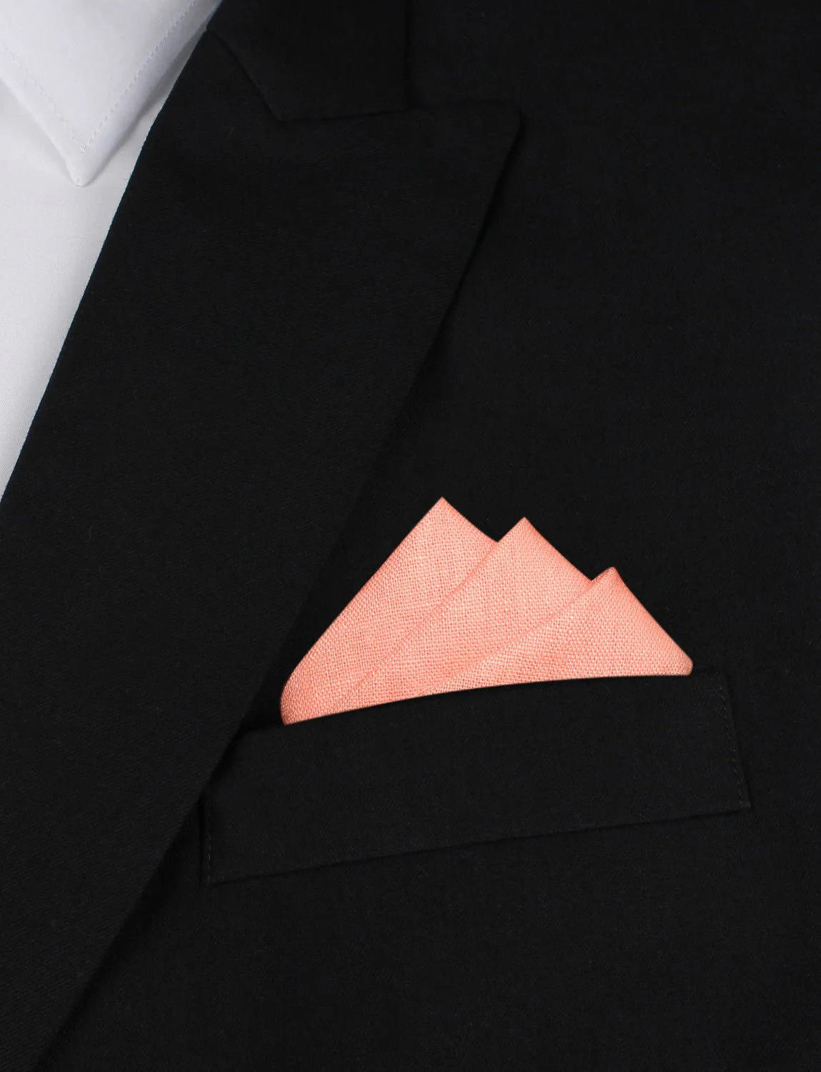 Coral Pink Linen Pocket Square - Image 3