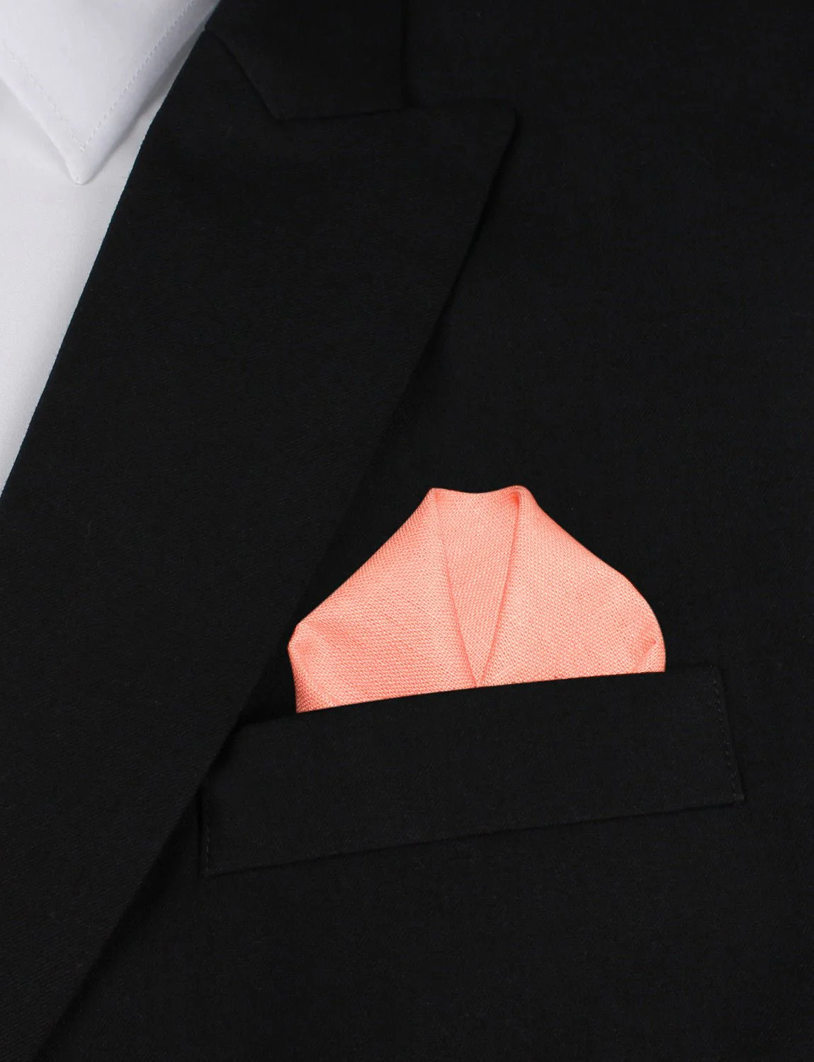 Coral Pink Linen Pocket Square - Image 4