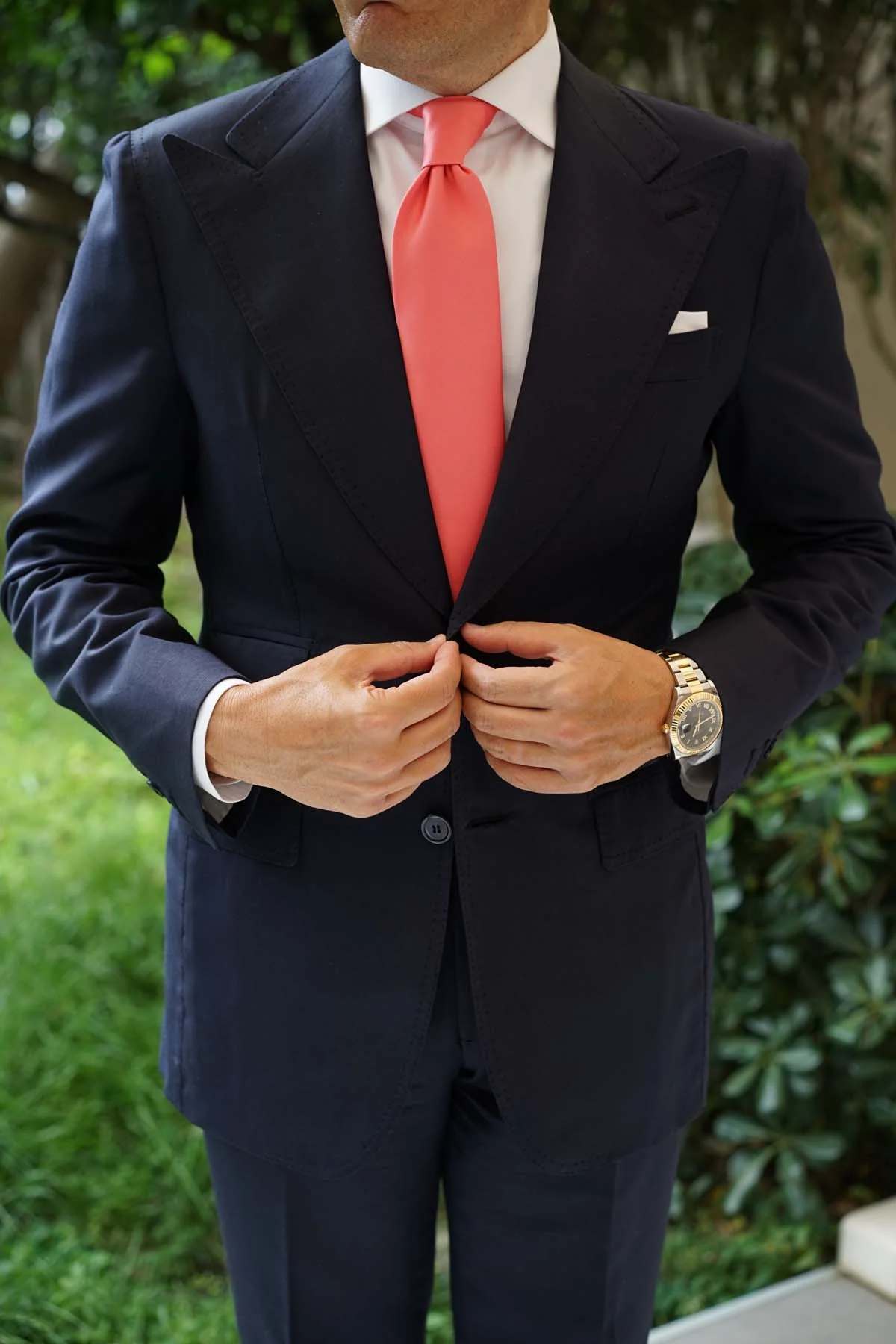Coral Reef Satin Necktie - Image 5