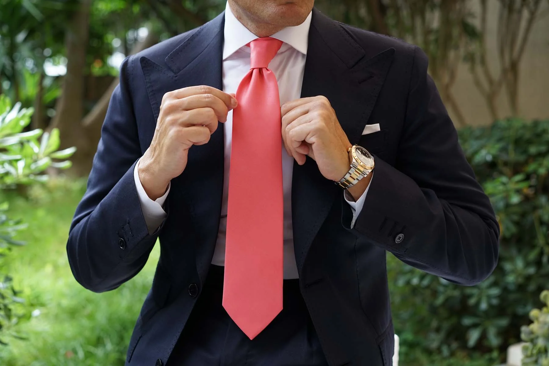 Coral Reef Satin Necktie - Image 6