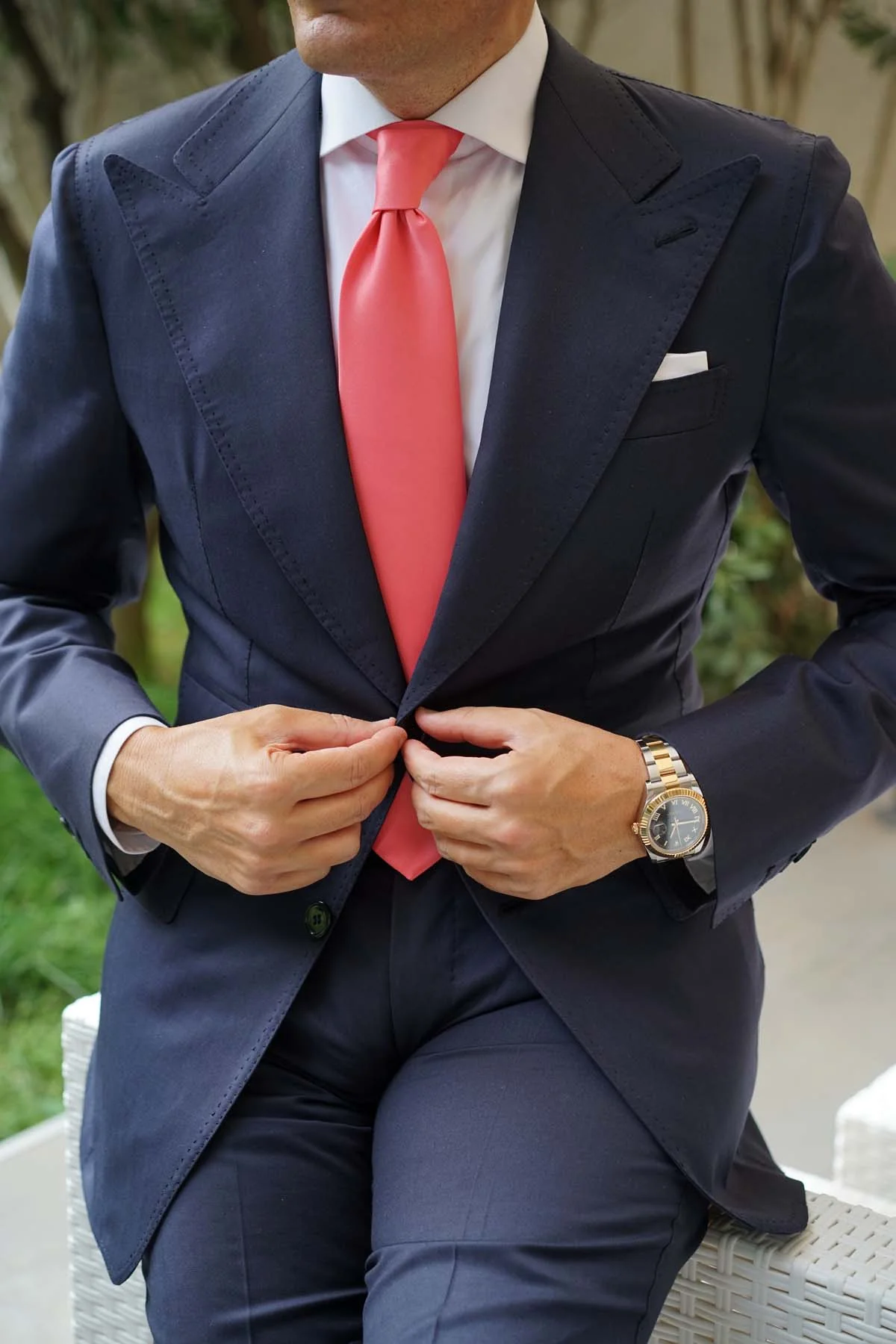Coral Reef Satin Necktie - Image 7