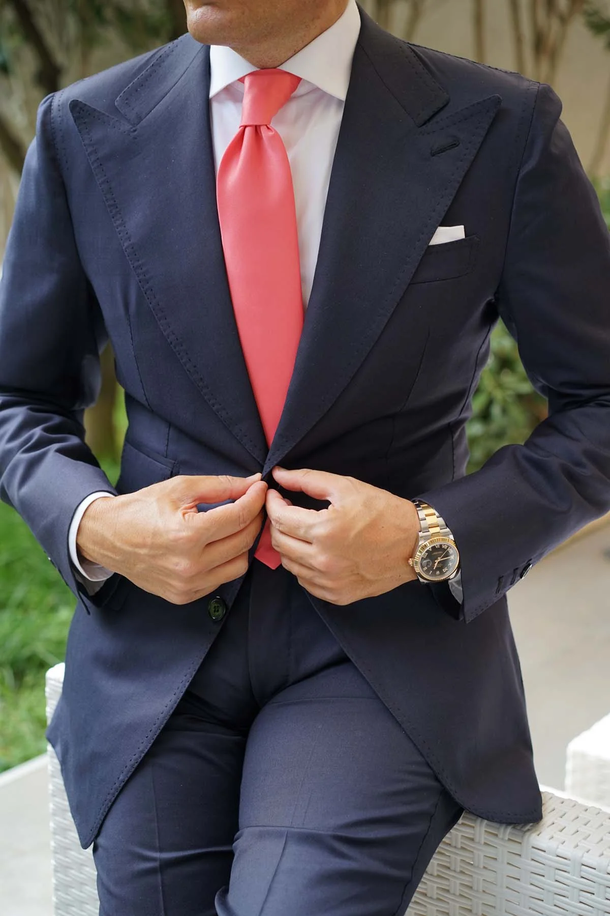 Coral Reef Satin Necktie - Image 8