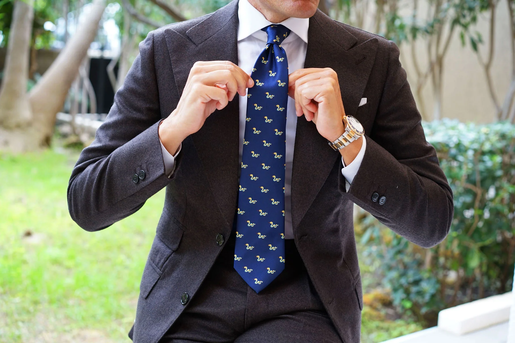 Corn Yellow Snake Necktie - Image 6