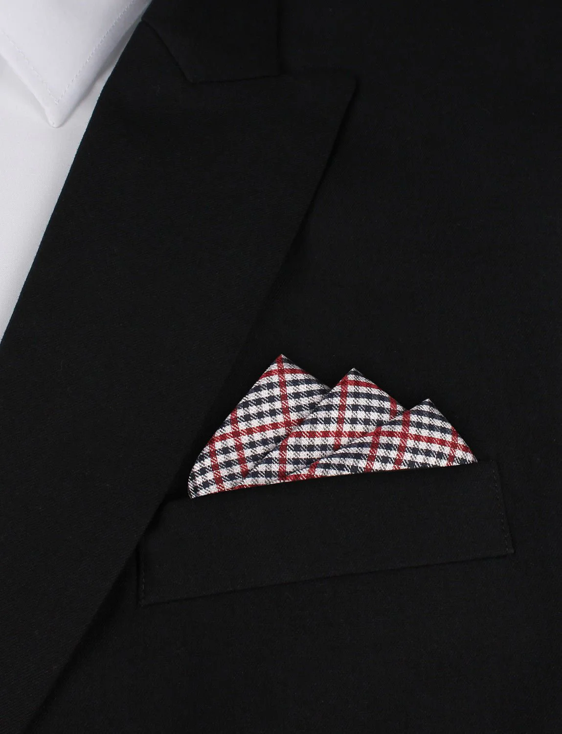 Crimson Gingham Pocket Square - Image 3