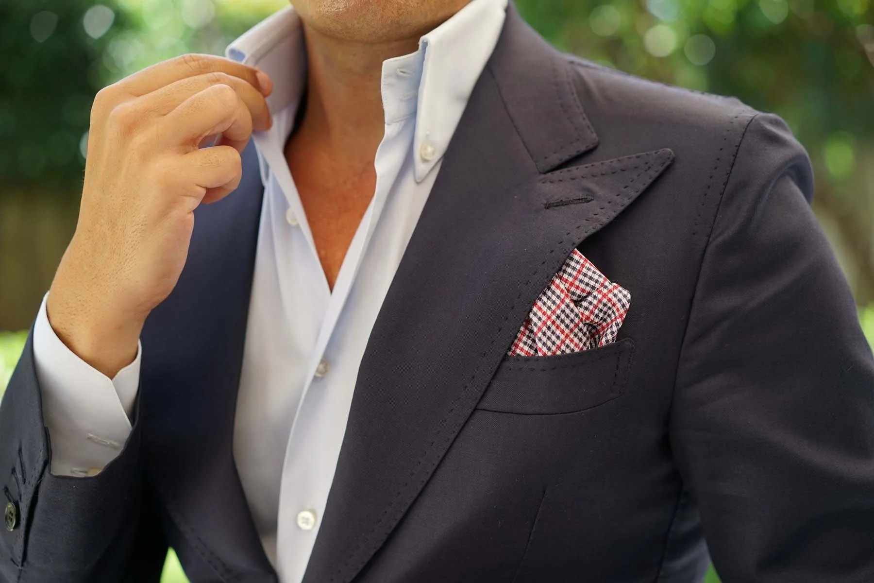 Crimson Gingham Pocket Square - Image 7