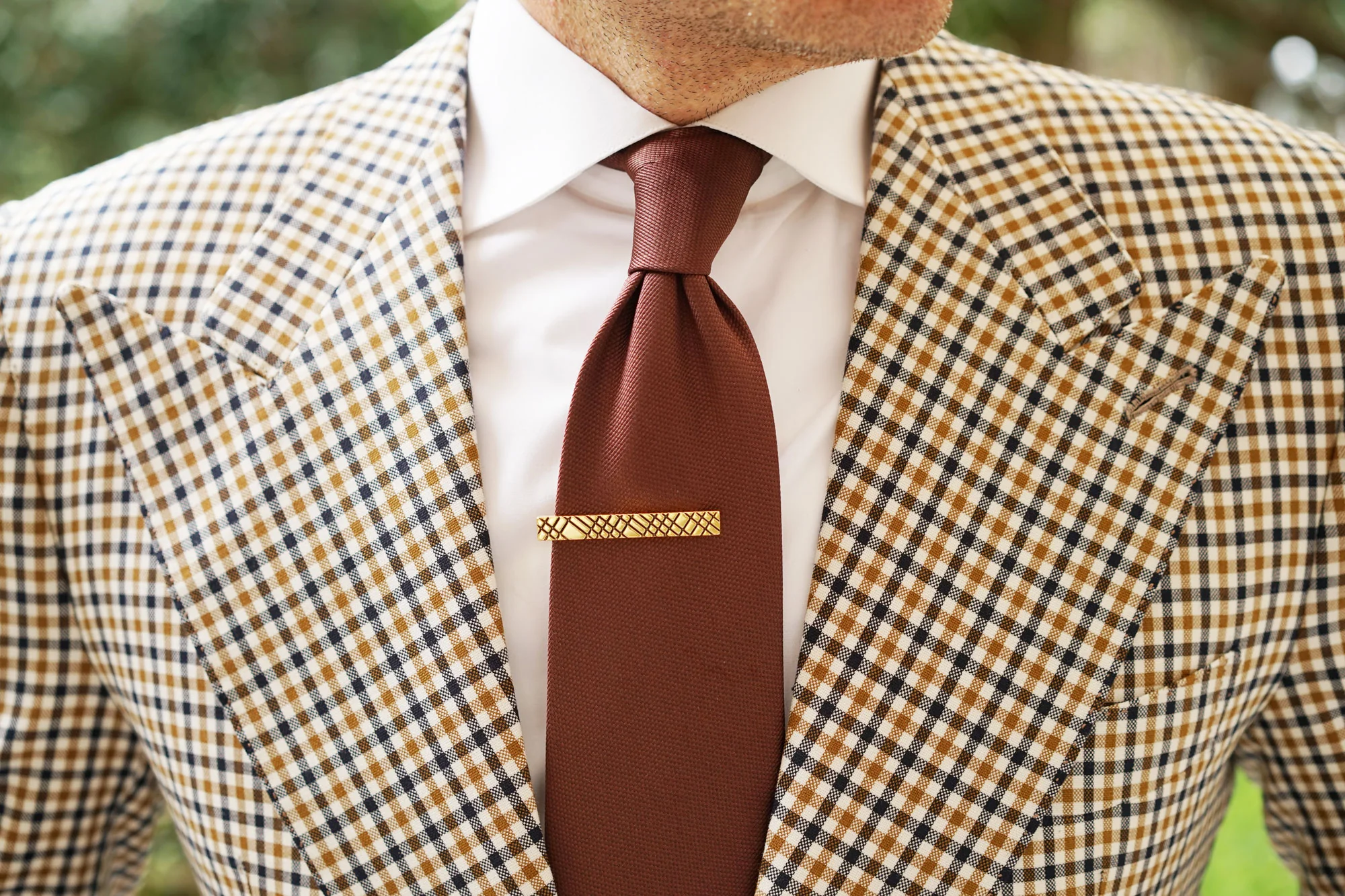 Crosshatch Gold Tie Bar - Image 9
