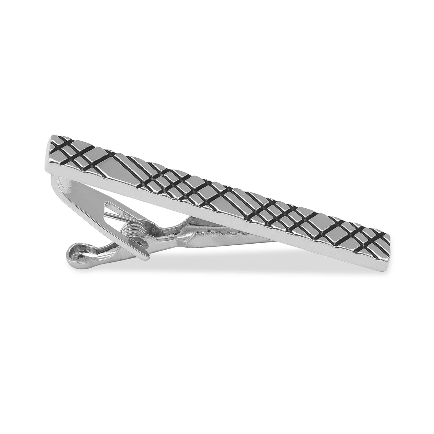 Crosshatch Silver Tie Bar - Image 2