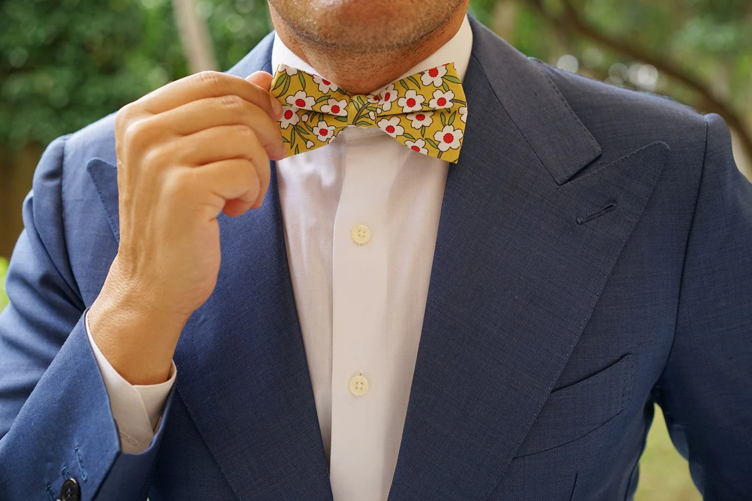 Cuban Marigold Floral Bow Tie - Image 6