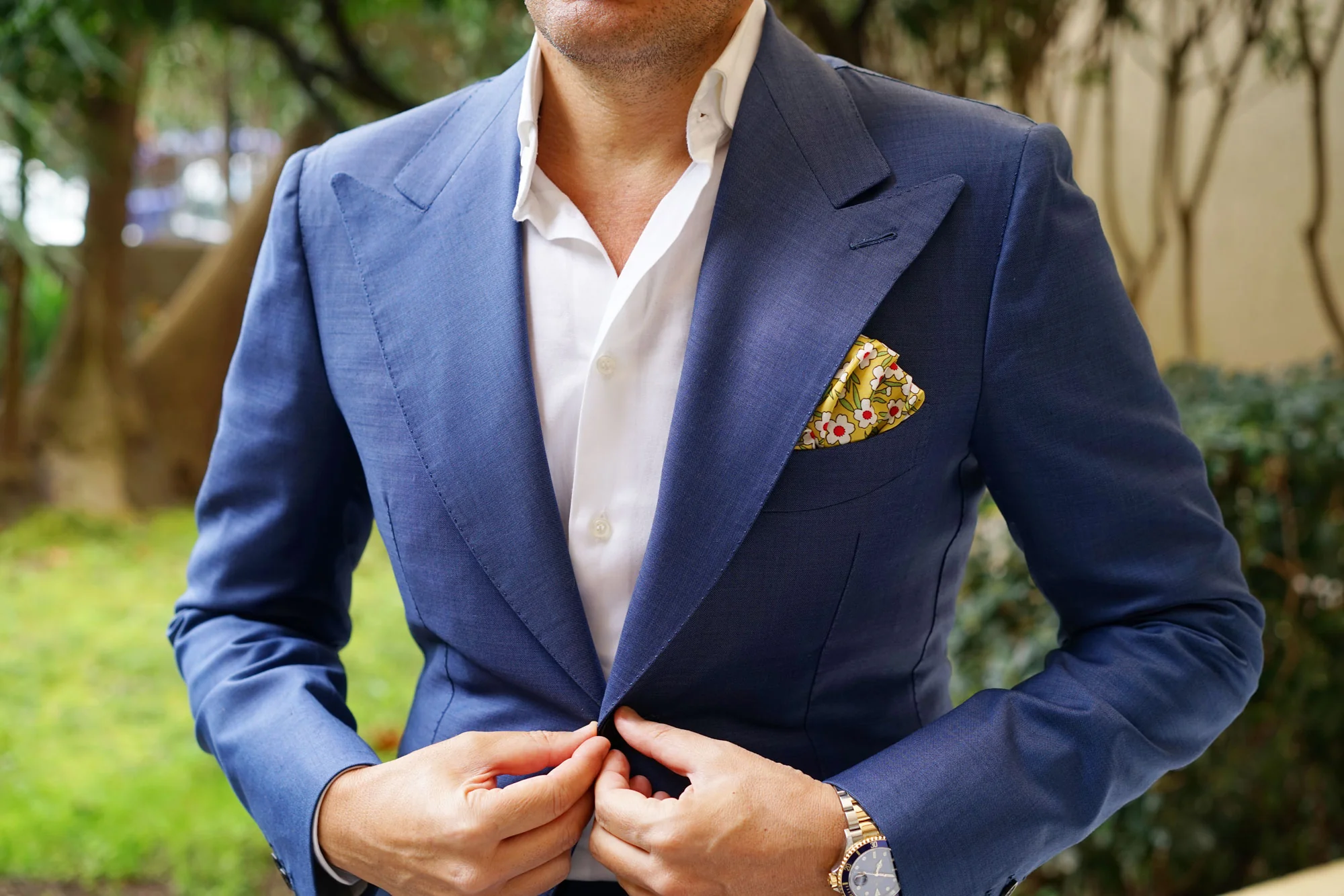 Cuban Marigold Floral Pocket Square - Image 7