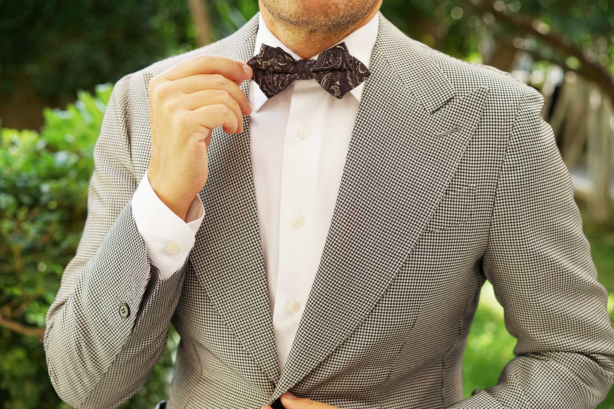 Culaccino Kettle Black Paisley Diamond Bow Tie - Image 6