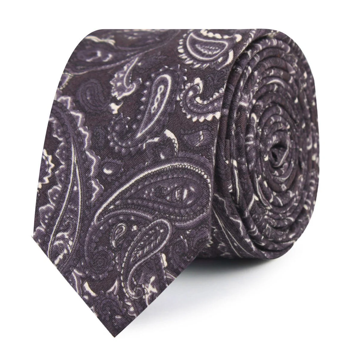 Culaccino Kettle Black Paisley Skinny Tie - Image 2