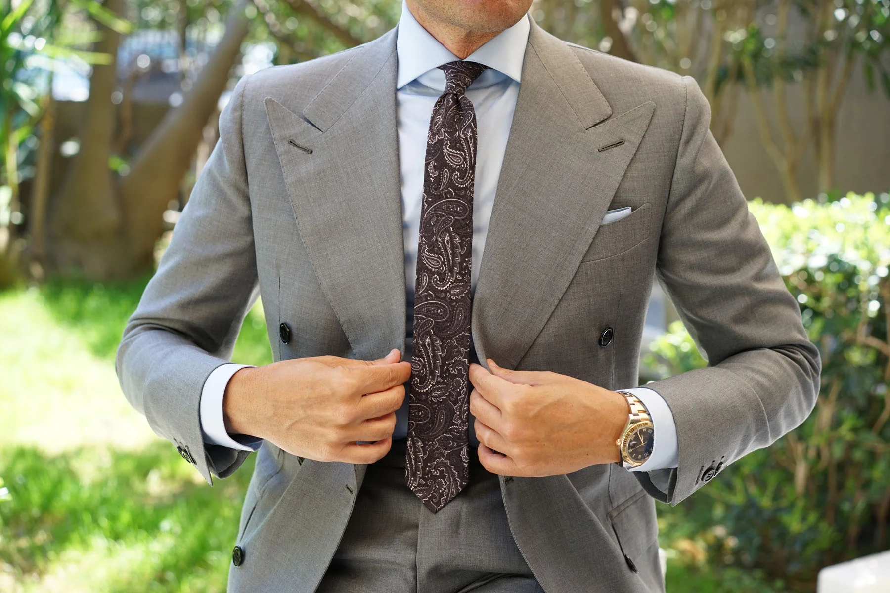 Culaccino Kettle Black Paisley Skinny Tie - Image 4