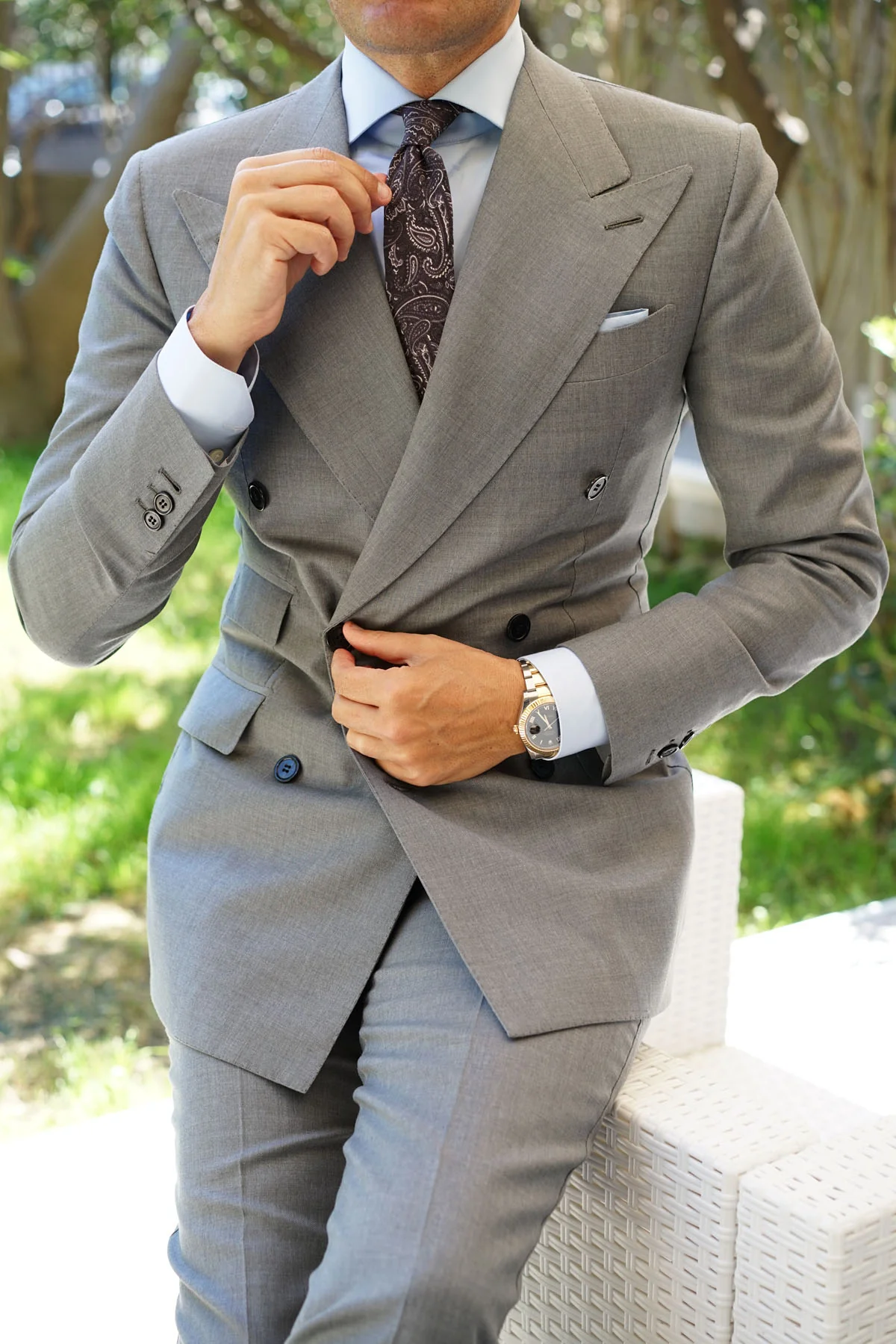 Culaccino Kettle Black Paisley Skinny Tie - Image 8