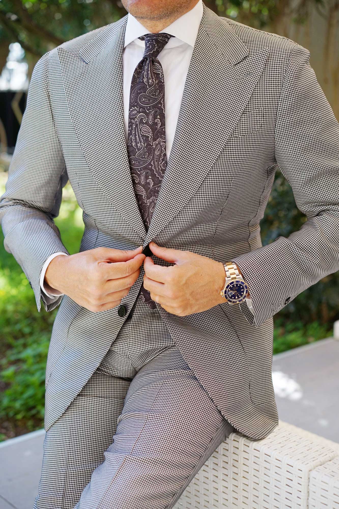 Culaccino Kettle Black Paisley Tie - Image 5