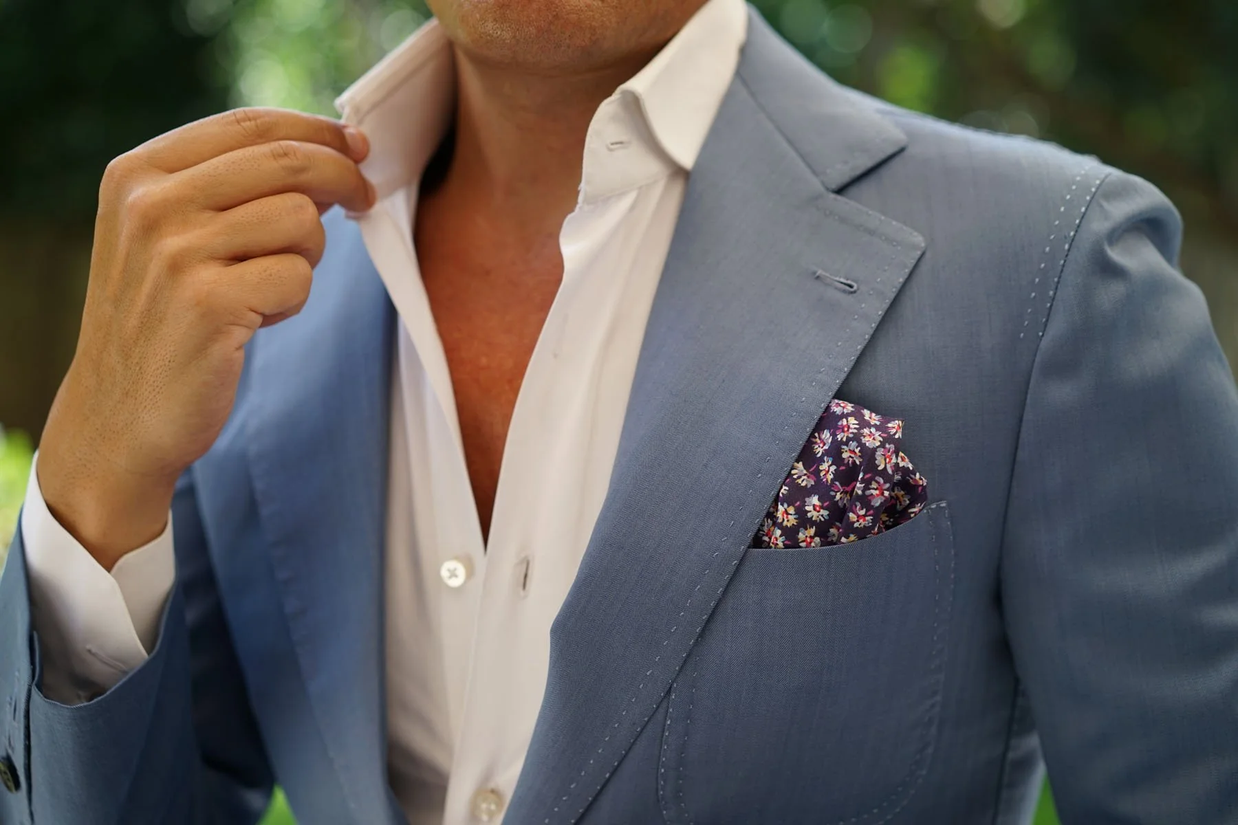 Culiacán Purple Floral Pocket Square - Image 5