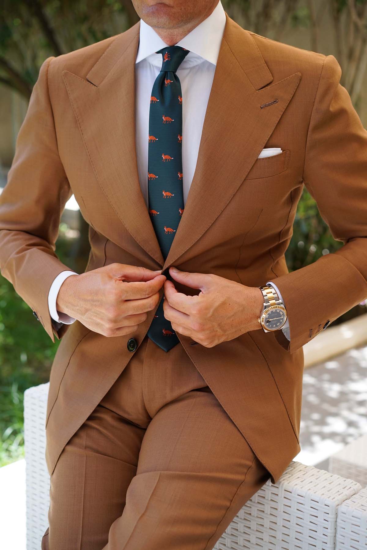 Culpeo Fox Dark Green Skinny Tie - Image 7