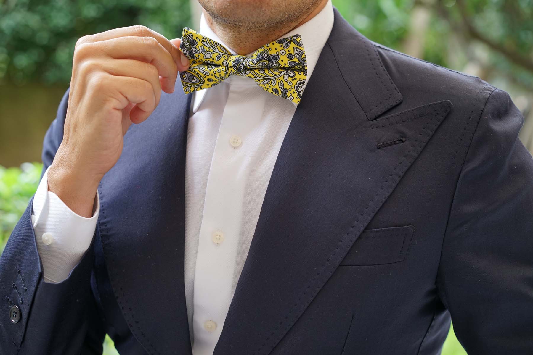 Cyrus Yellow Paisley Bow Tie - Image 5