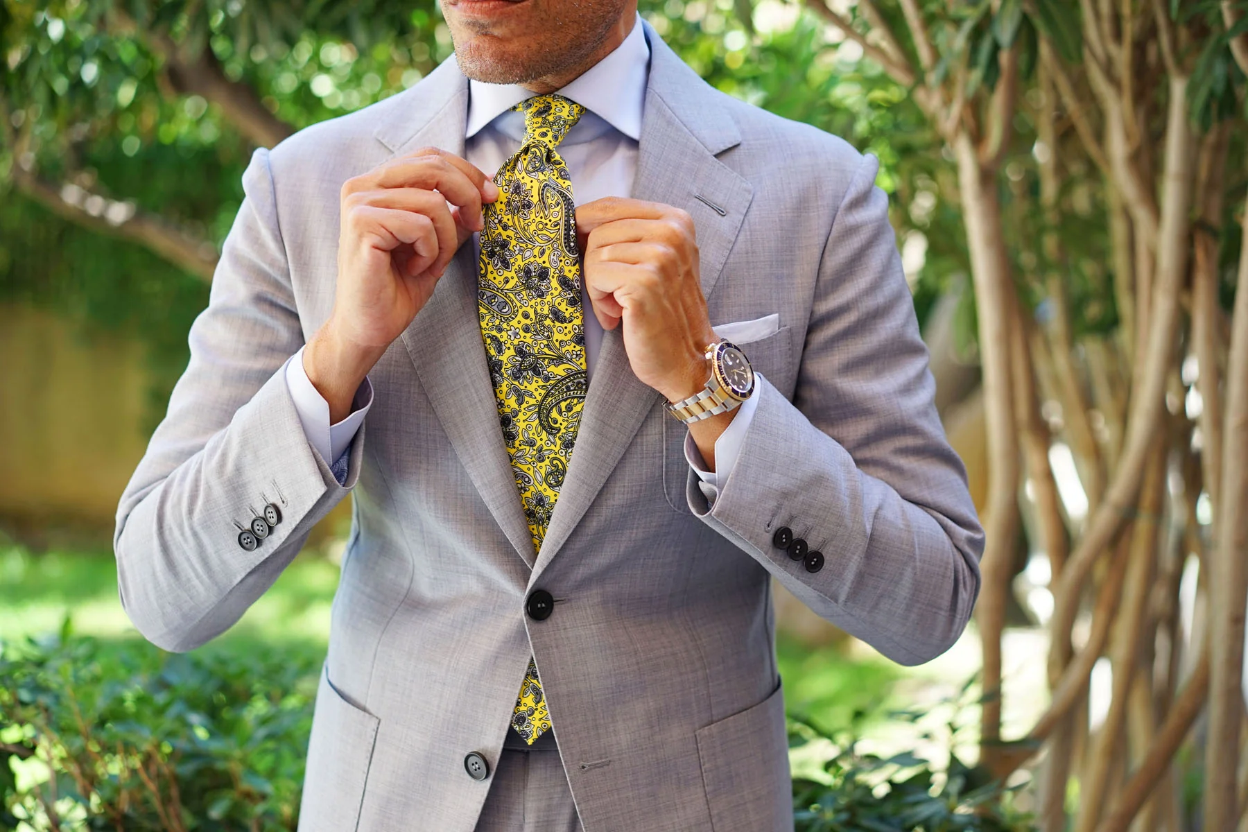 Cyrus Yellow Paisley Necktie - Image 12