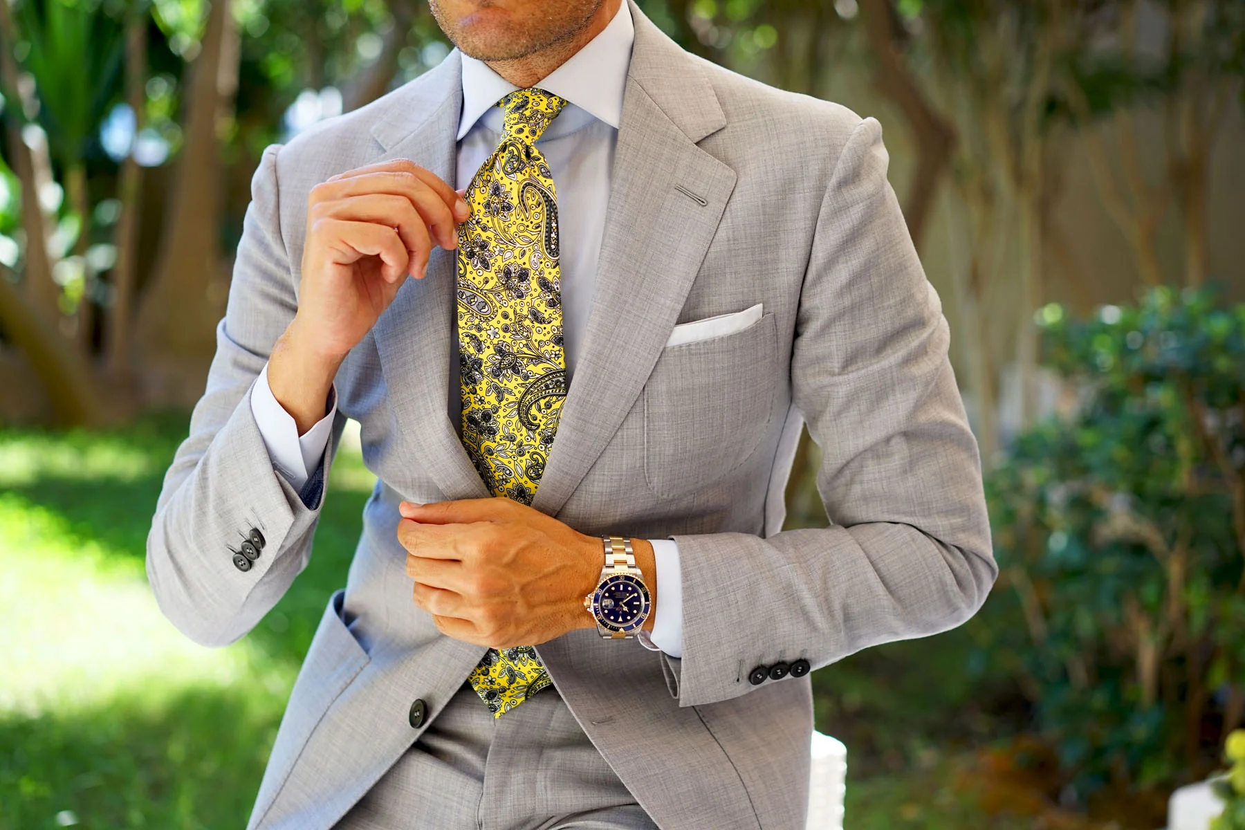Cyrus Yellow Paisley Necktie - Image 14