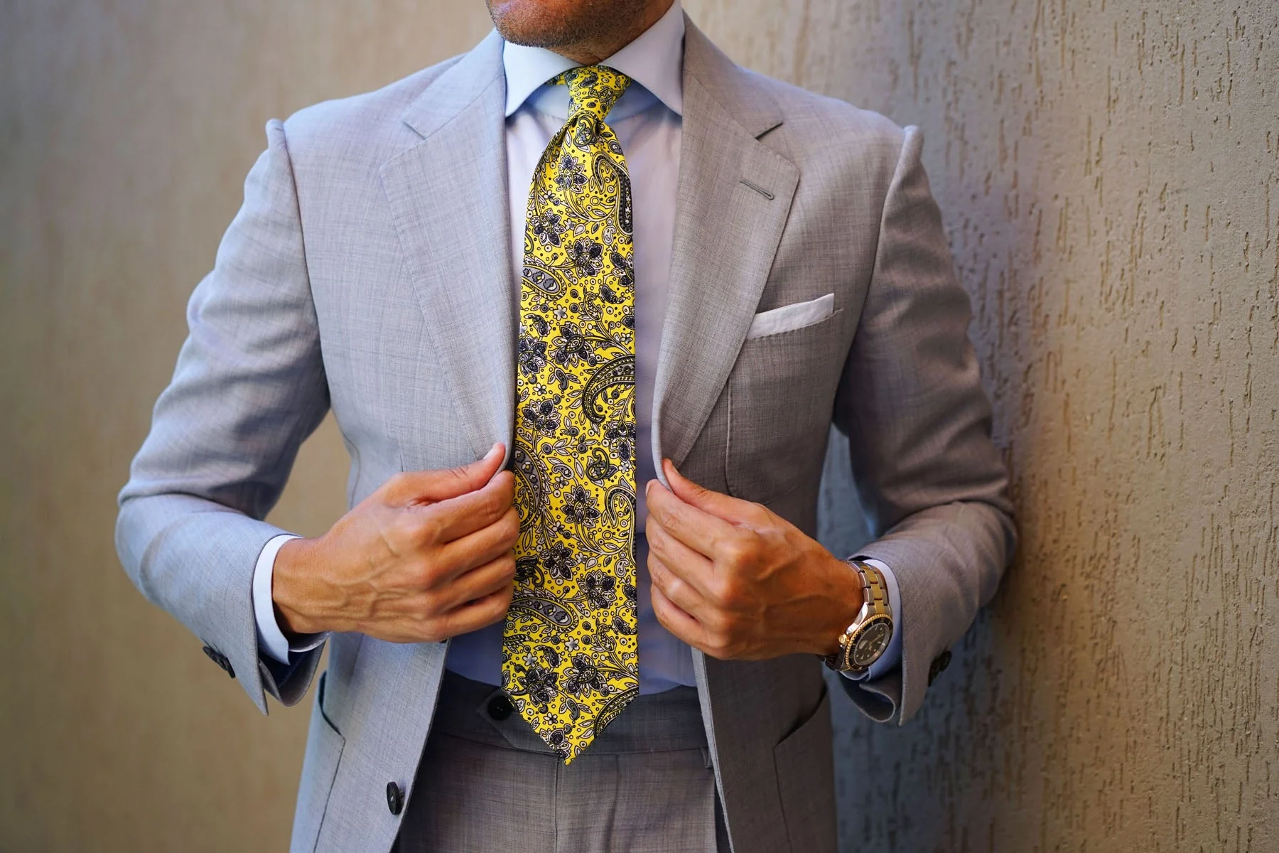 Cyrus Yellow Paisley Necktie - Image 16