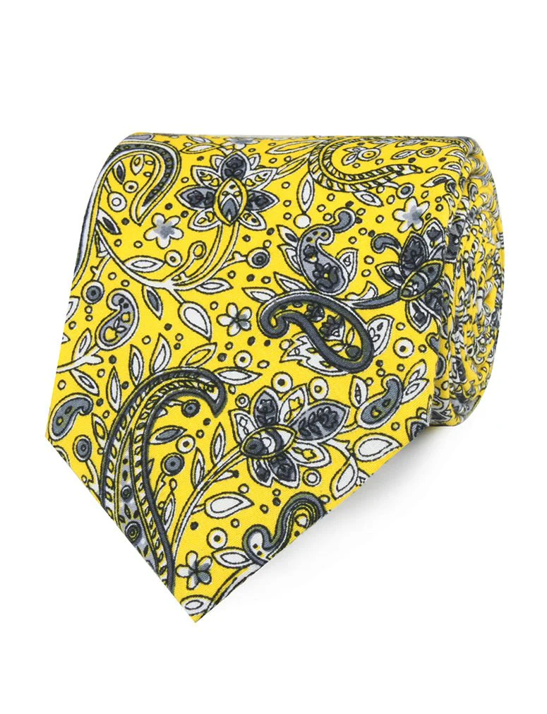 Cyrus Yellow Paisley Necktie - Image 2