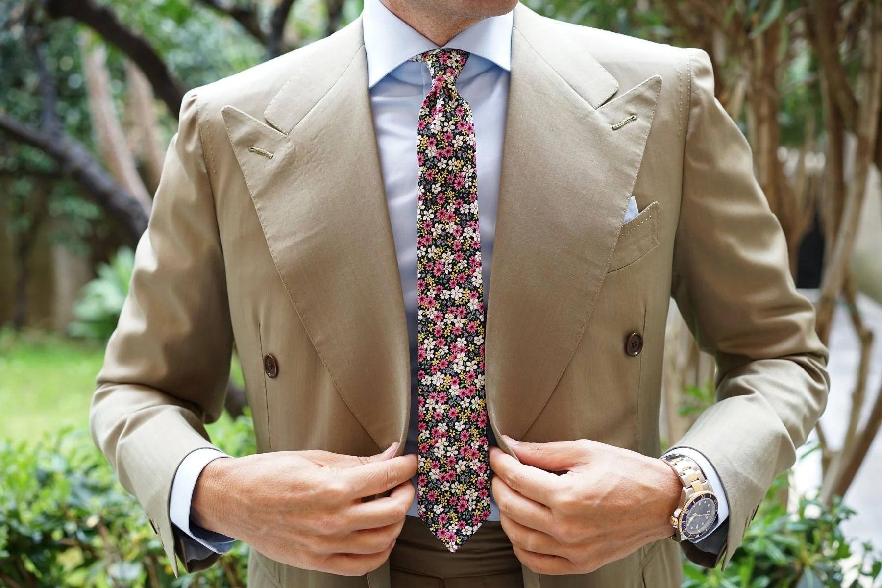 Daffodil Floral Skinny Tie - Image 6