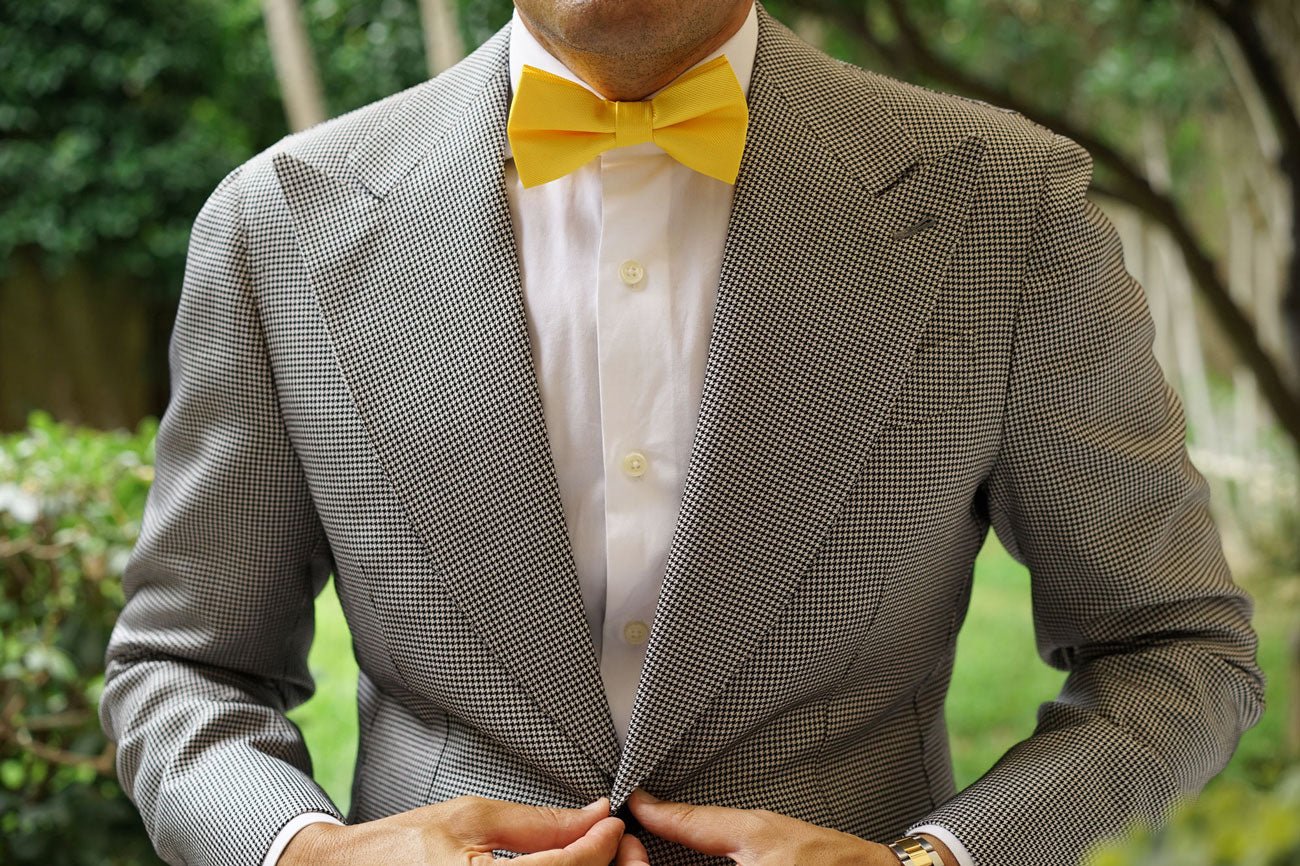 Daffodil Tuscan Sun Yellow Weave Bow Tie - Image 3