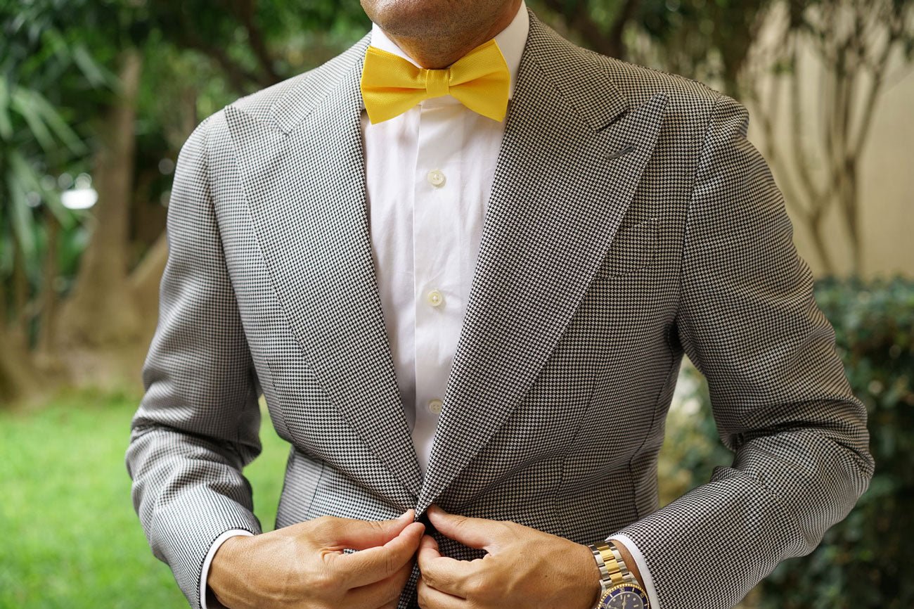 Daffodil Tuscan Sun Yellow Weave Bow Tie - Image 6