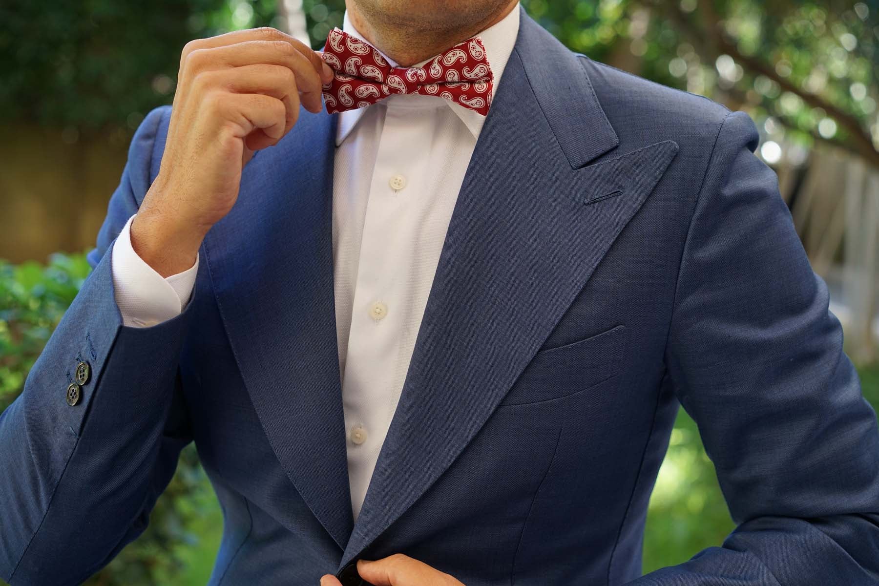 Danielre Red Paisley Bow Tie - Image 3
