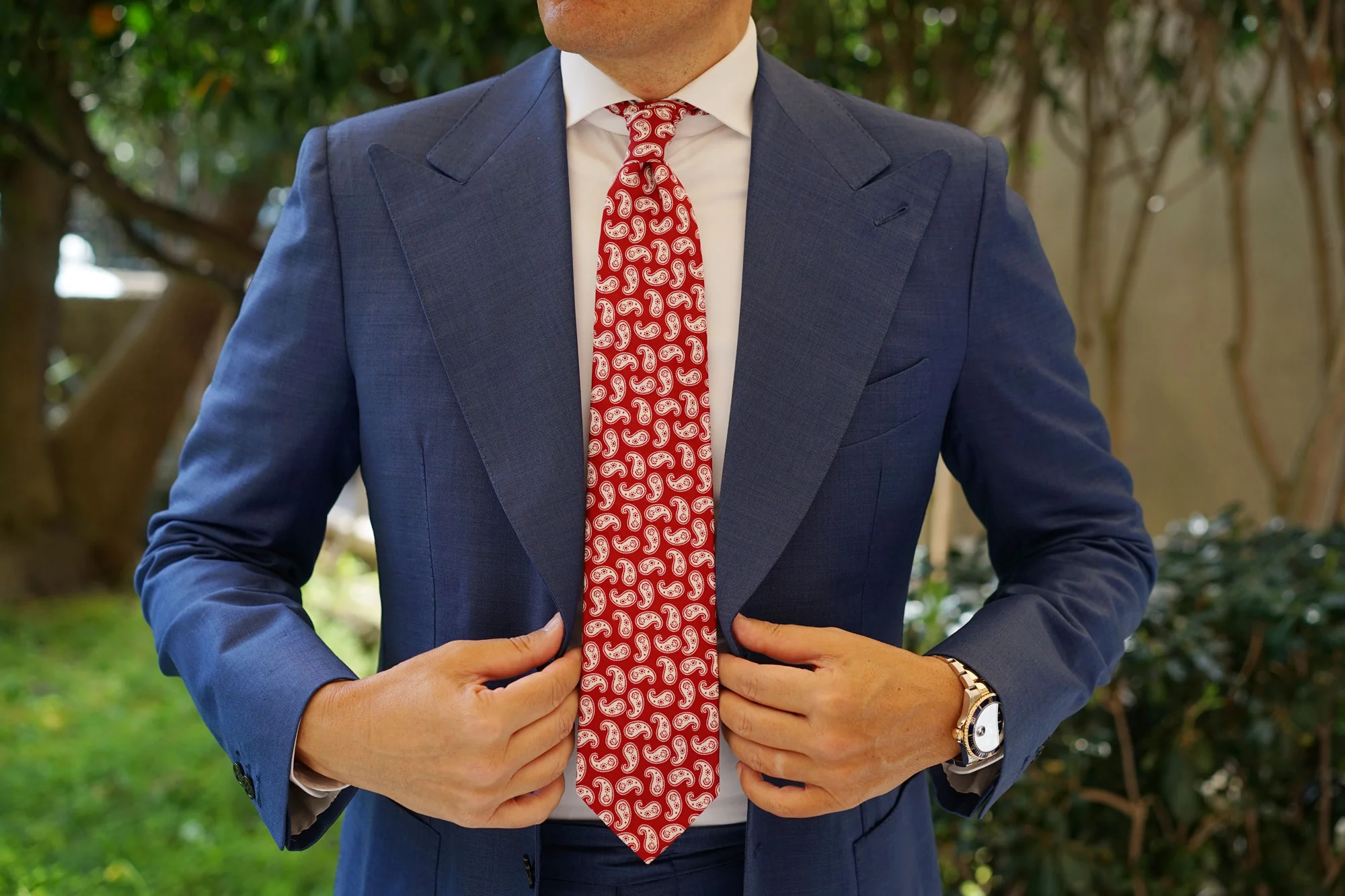 Danielre Red Paisley Necktie - Image 10