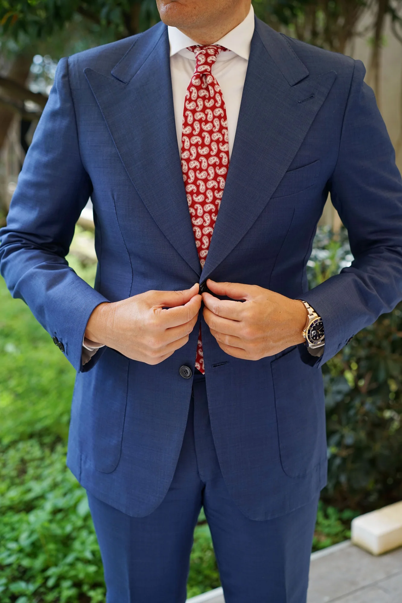 Danielre Red Paisley Necktie - Image 7