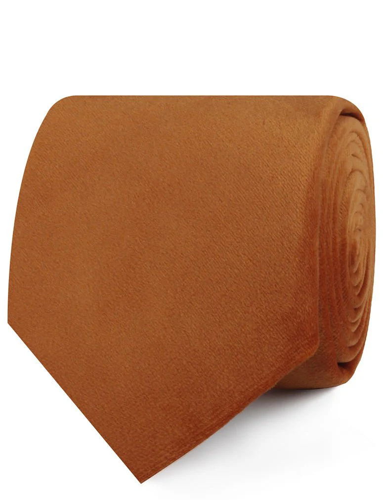 Dark Autumn Gold Velvet Necktie - Image 2