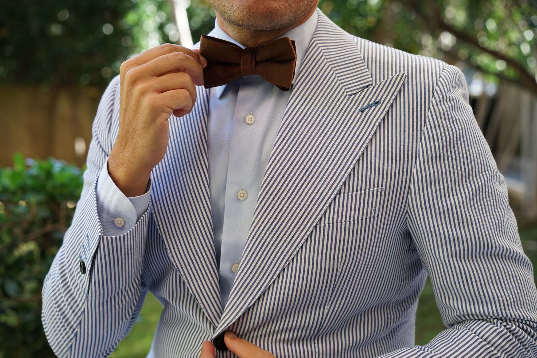 Dark Brown Velvet Bow Tie - Image 3