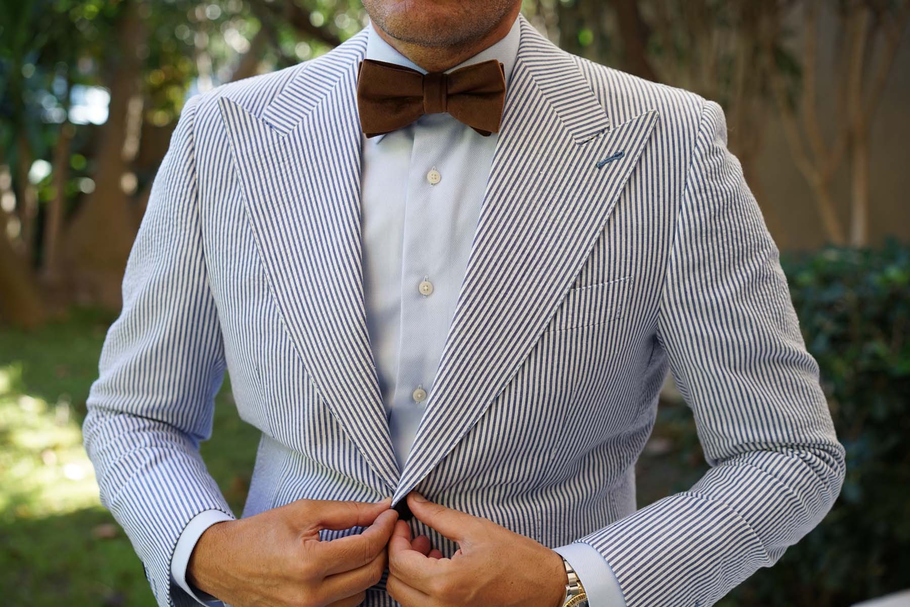 Dark Brown Velvet Bow Tie - Image 5