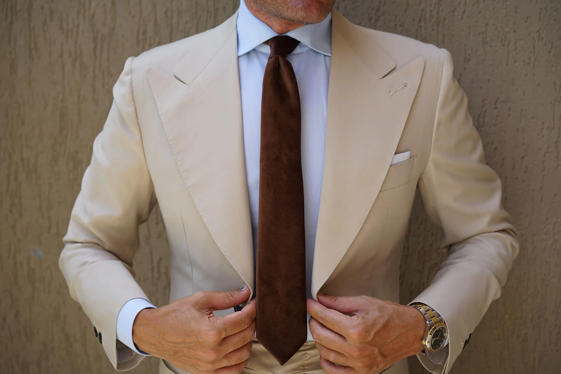 Dark Brown Velvet Skinny Tie - Image 10