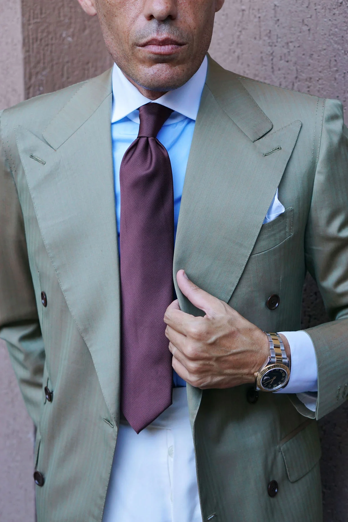 Dark Brown Weave Necktie - Image 40