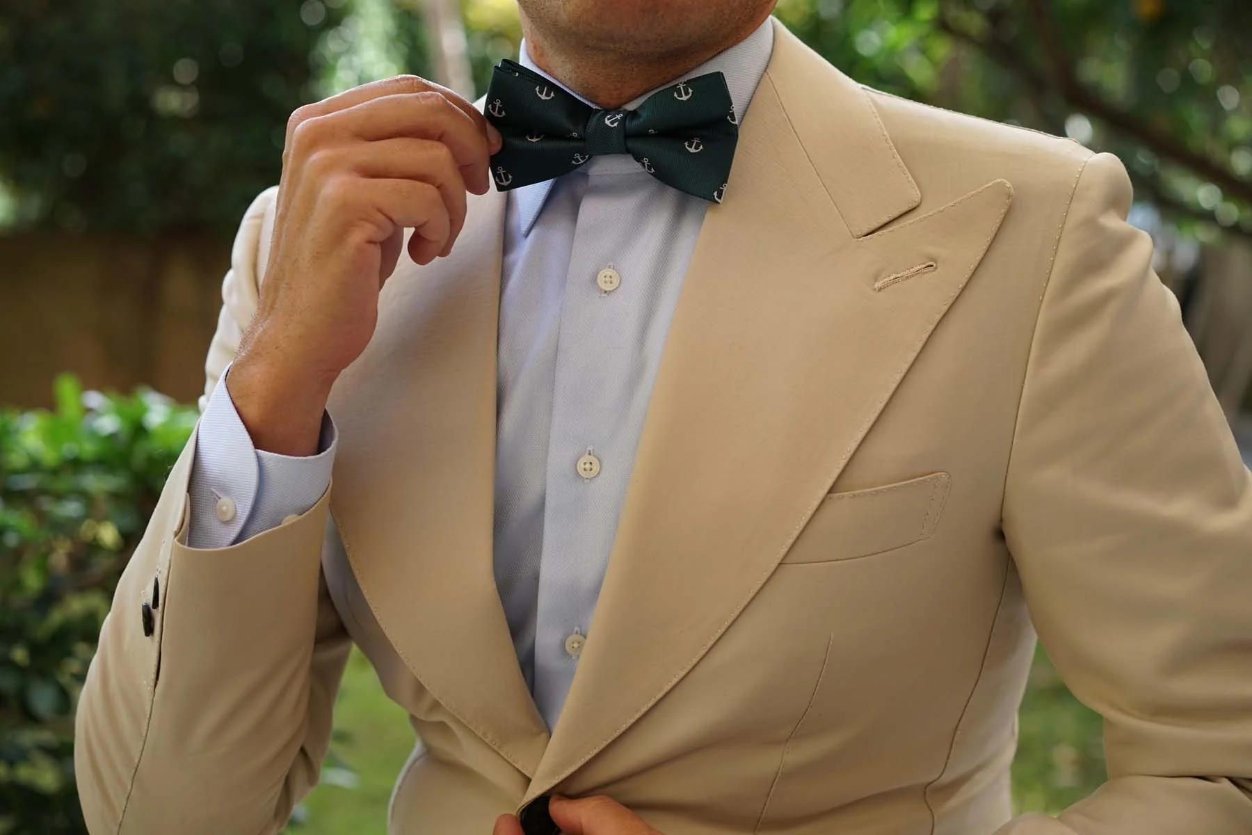 Dark Green Anchor Bow Tie - Image 3