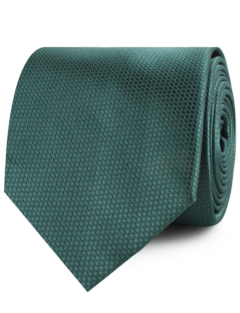 Dark Green Basket Weave Necktie - Image 2