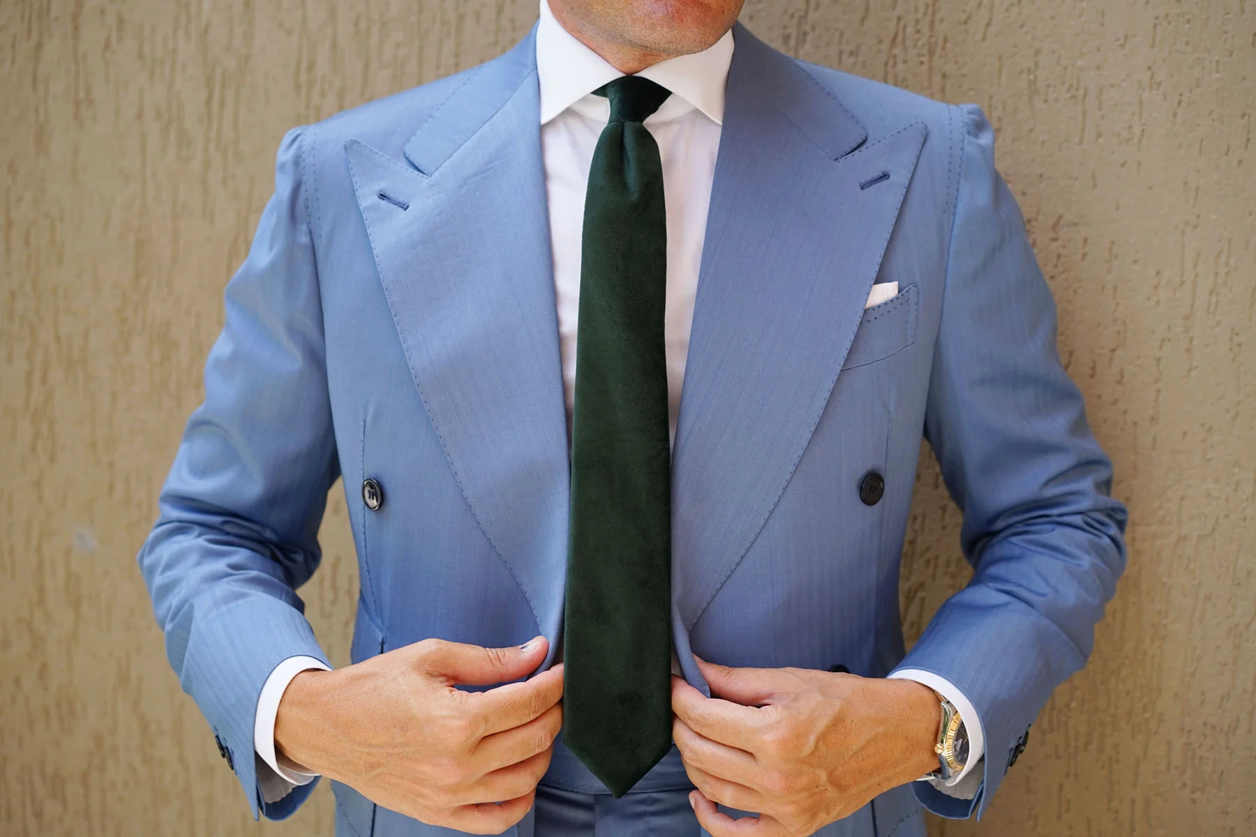 Bond Dark Green Bond Velvet Skinny Tie - Image 4