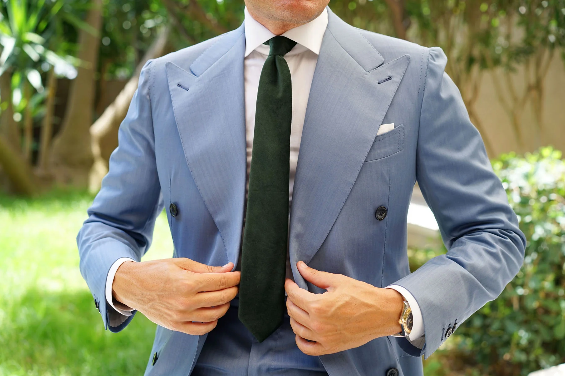 Bond Dark Green Bond Velvet Skinny Tie - Image 6