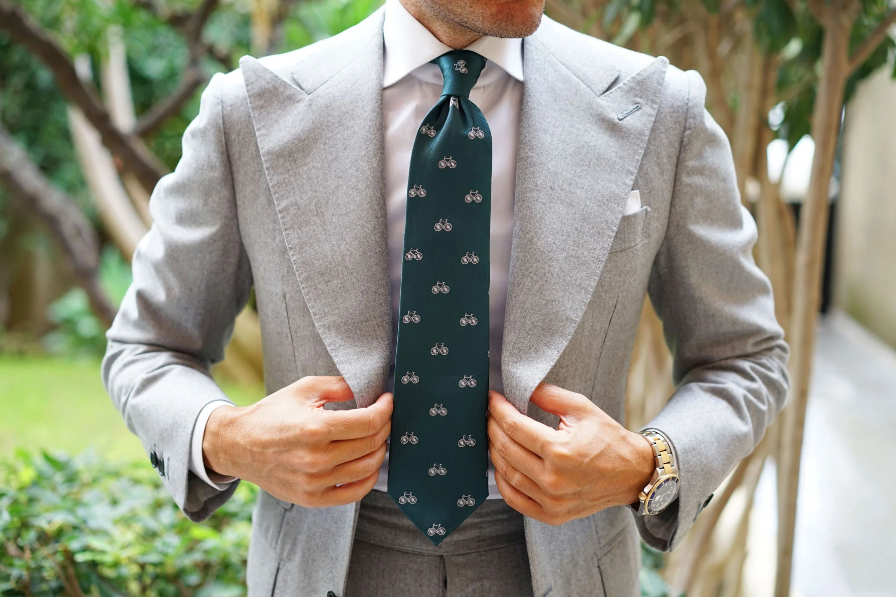 Dark Green French Bicycle Necktie - Image 4