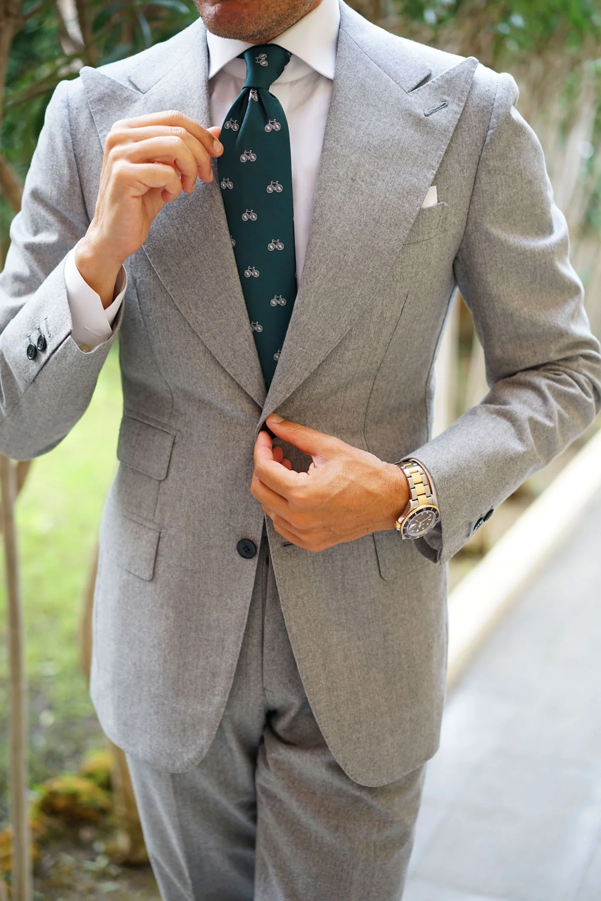 Dark Green French Bicycle Necktie - Image 5