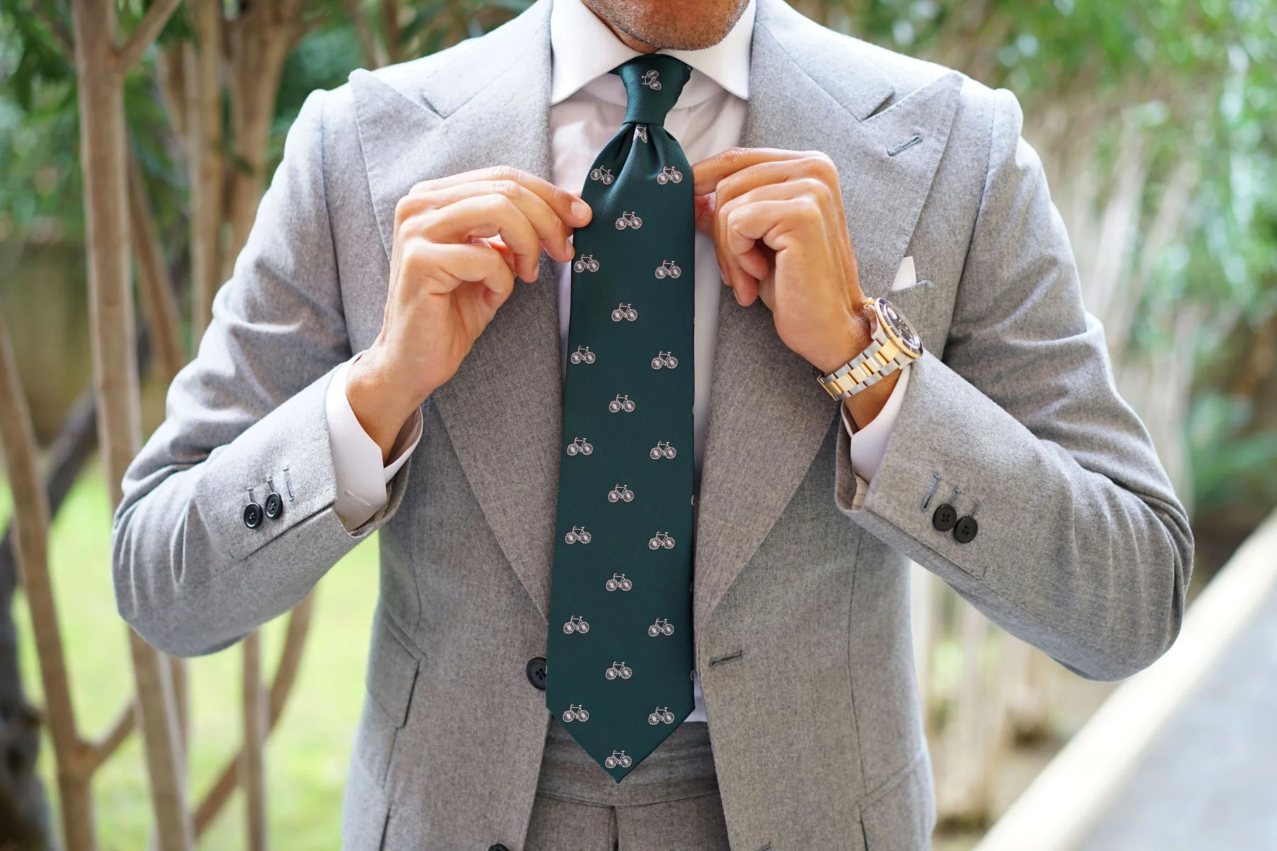 Dark Green French Bicycle Necktie - Image 6