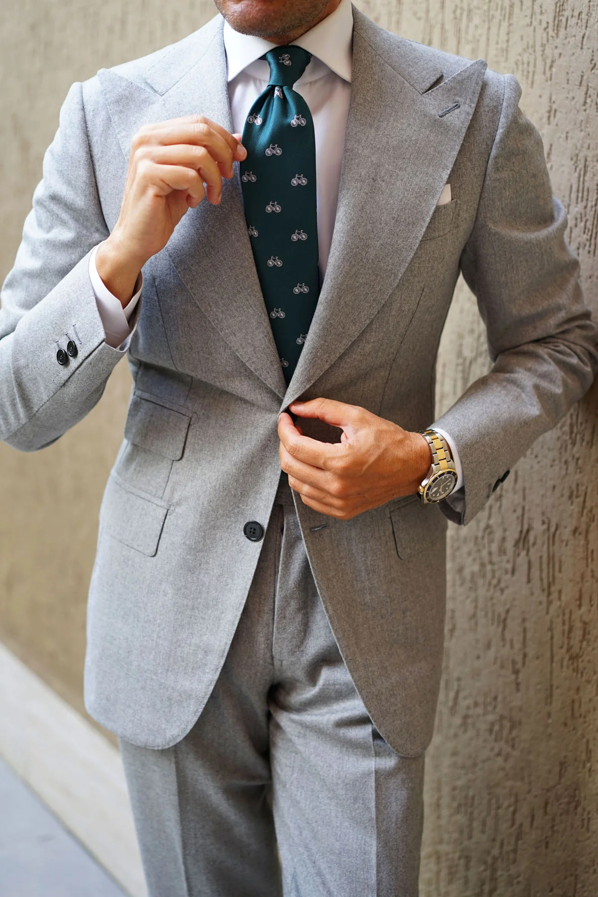 Dark Green French Bicycle Necktie - Image 7