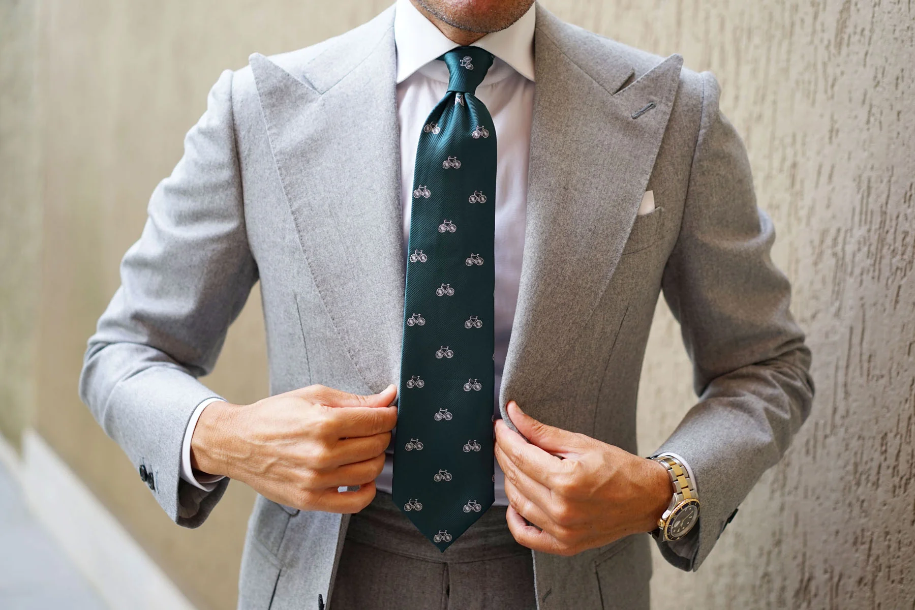 Dark Green French Bicycle Necktie - Image 8