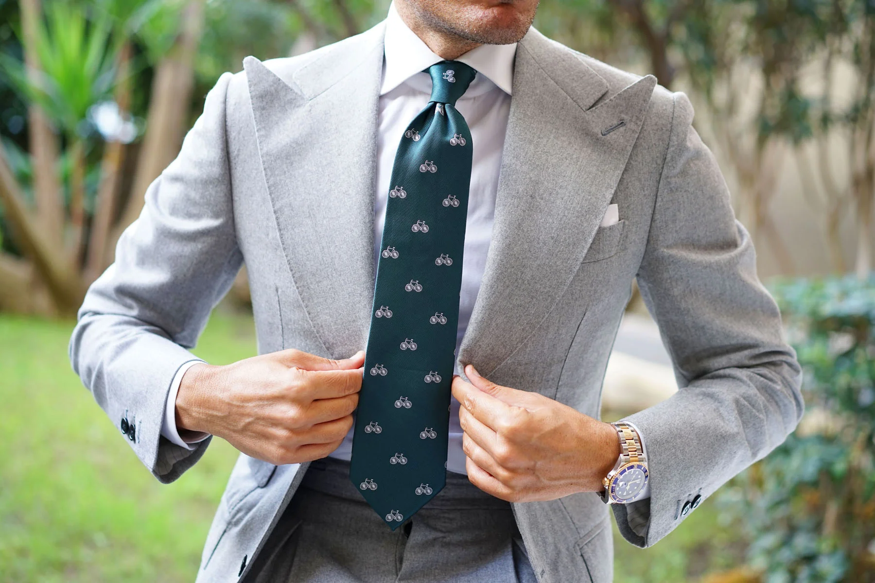 Dark Green French Bicycle Necktie - Image 9
