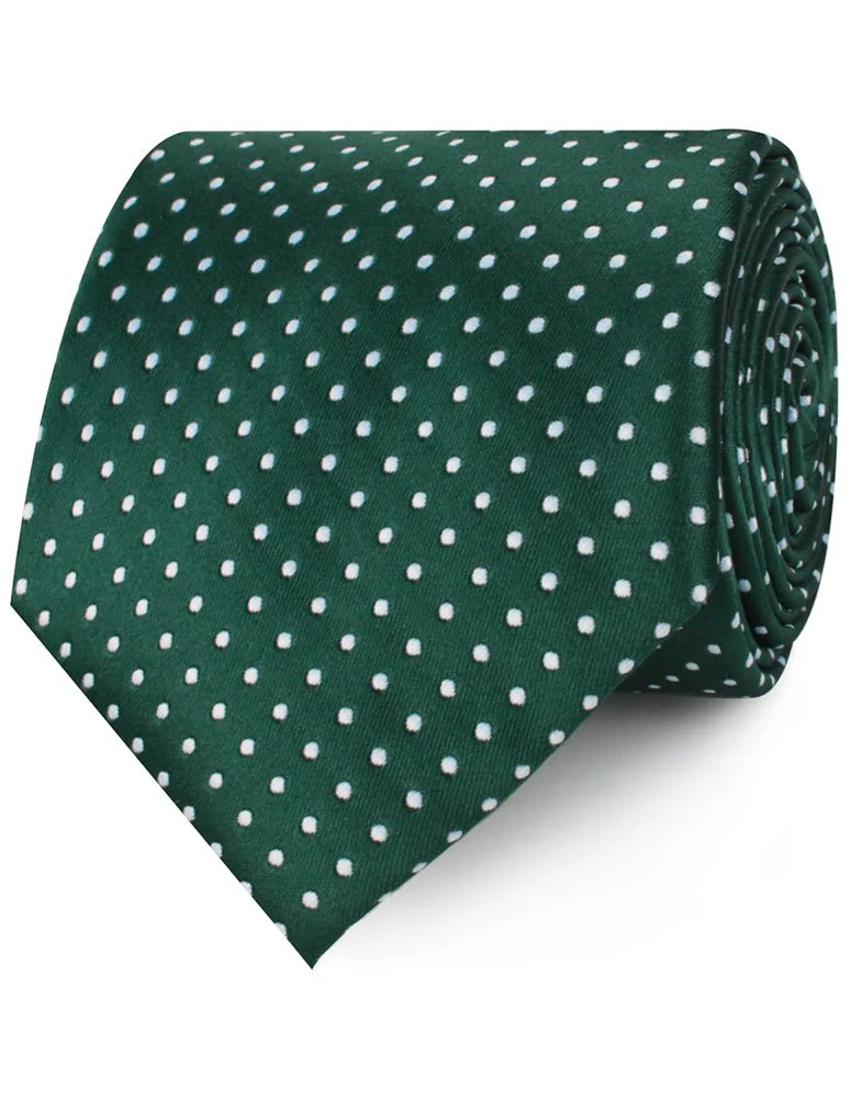 Dark Green Mini Polka Dots Necktie - Image 2