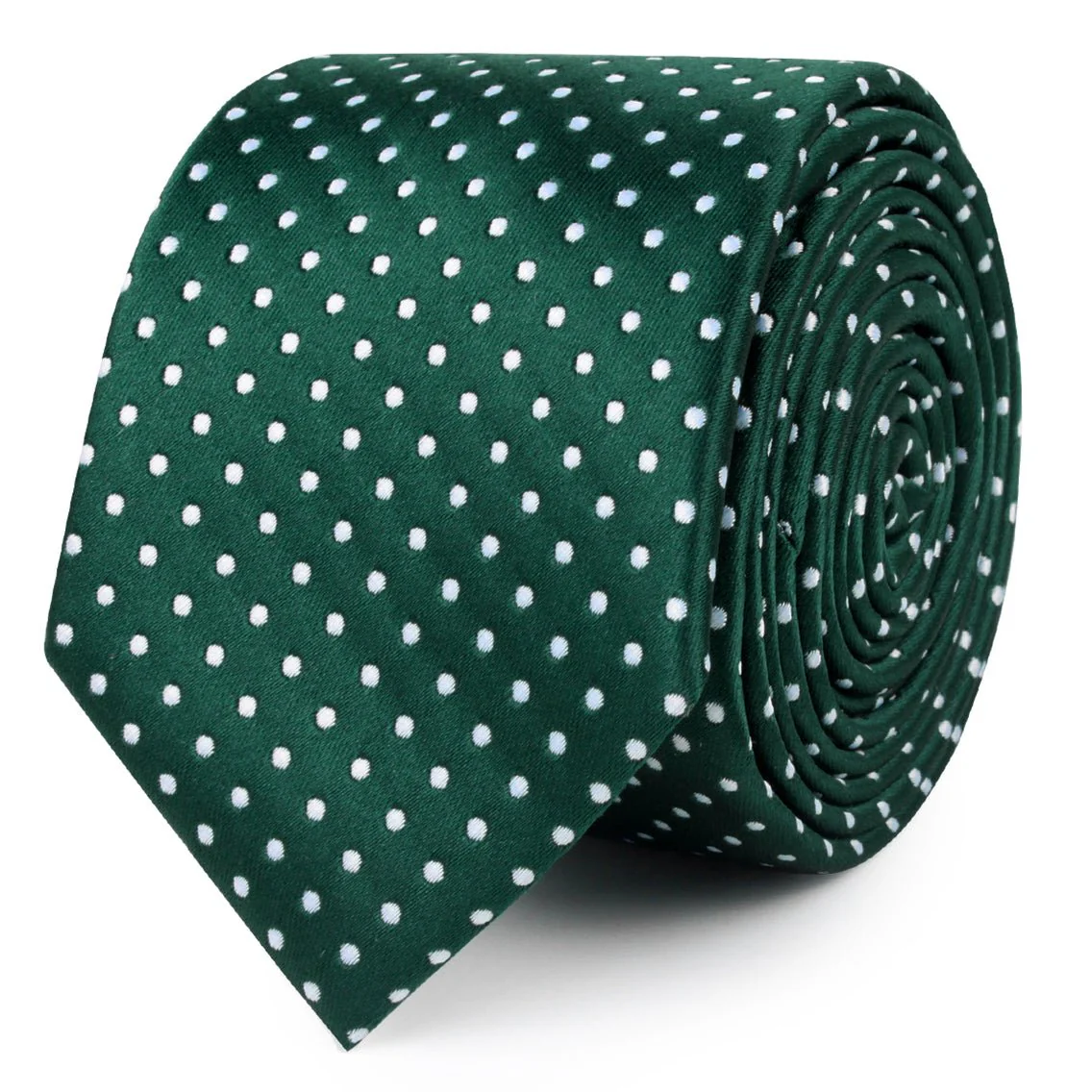 Dark Green Mini Polka Dots Skinny Tie - Image 2